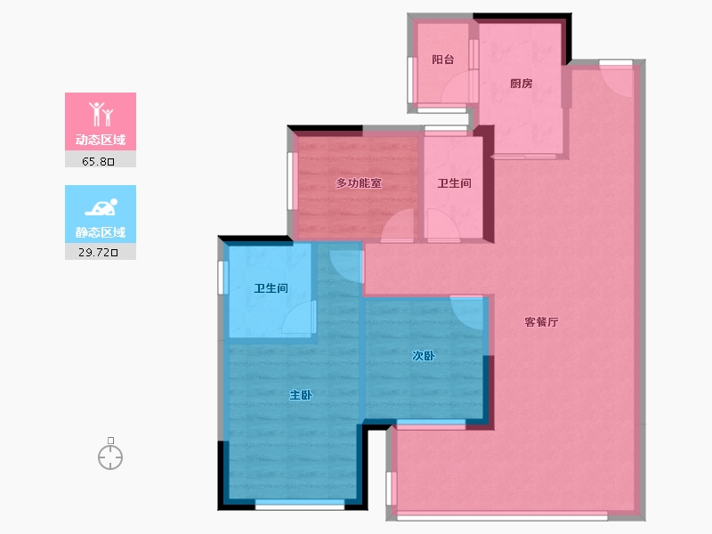 四川省-成都市-新希望经开兴东锦粼云境-85.47-户型库-动静分区