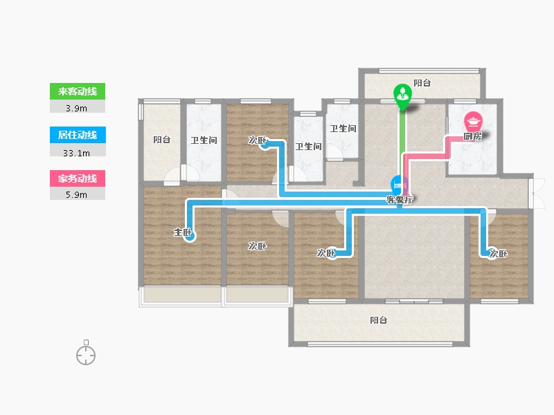 湖南省-郴州市-金麟府-172.44-户型库-动静线