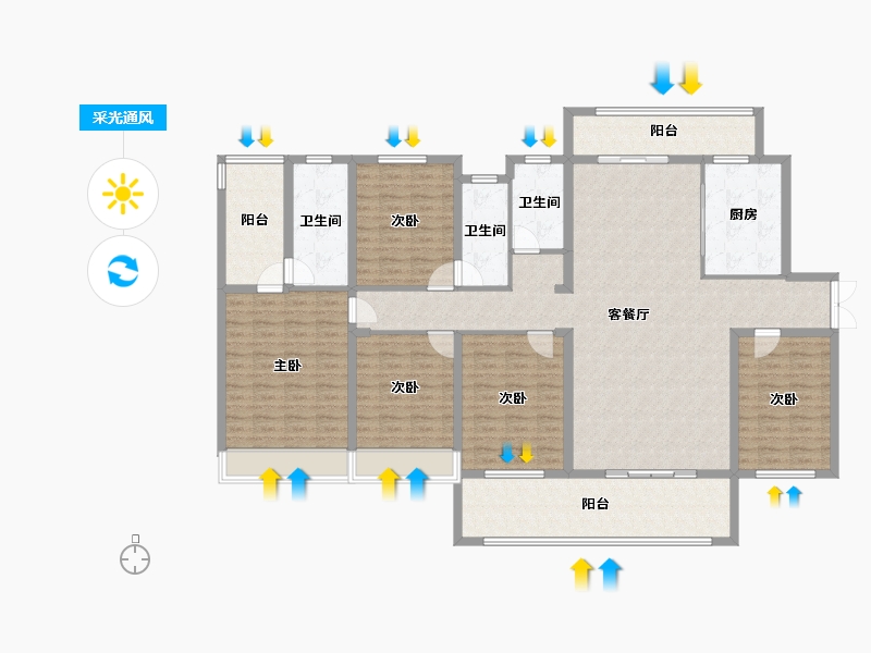 湖南省-郴州市-金麟府-172.44-户型库-采光通风