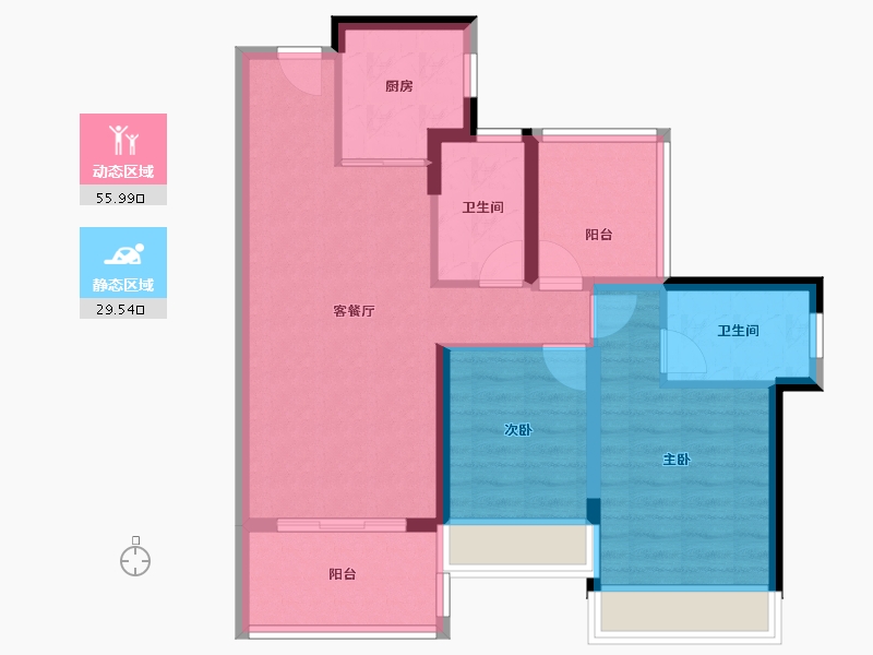 广东省-惠州市-华润置地惠州润溪花园-76.00-户型库-动静分区