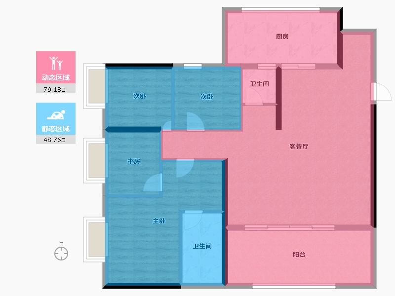 重庆-重庆市-海成长江天玺-116.03-户型库-动静分区