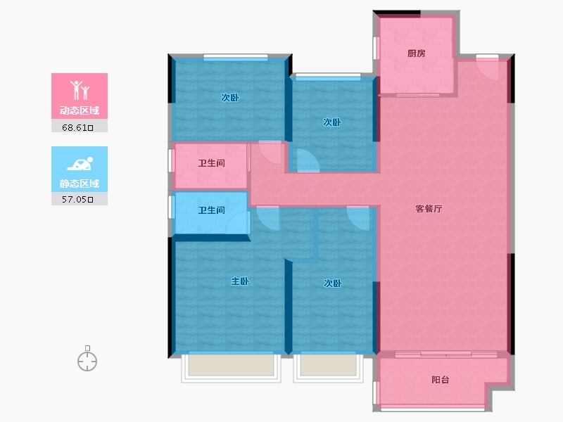 江苏省-南京市-碧桂园凤凰城-113.61-户型库-动静分区