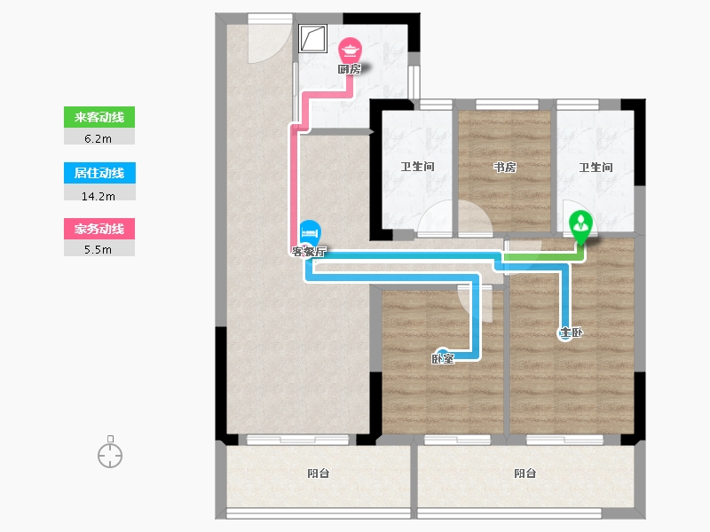 浙江省-温州市-绿城春月江澜-84.53-户型库-动静线