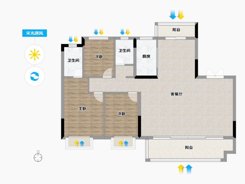 安徽省-巢湖市-新华星耀学府-119.20-户型库-采光通风