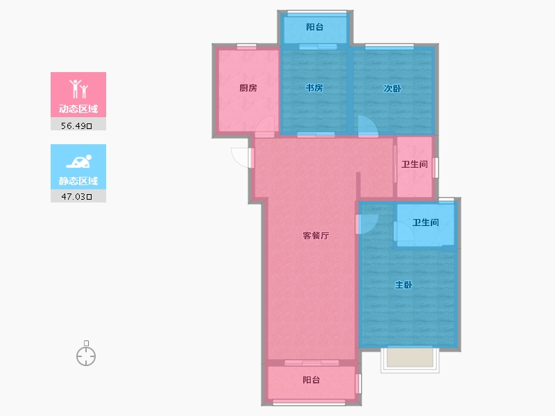 湖北省-武汉市-中建大公馆-92.69-户型库-动静分区