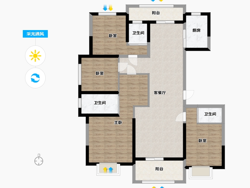 江苏省-徐州市-星科印象-121.13-户型库-采光通风