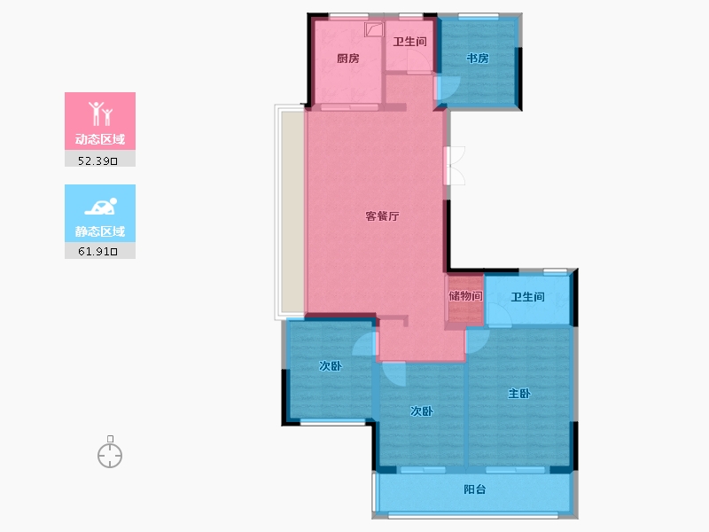 浙江省-温州市-阳光城-108.54-户型库-动静分区