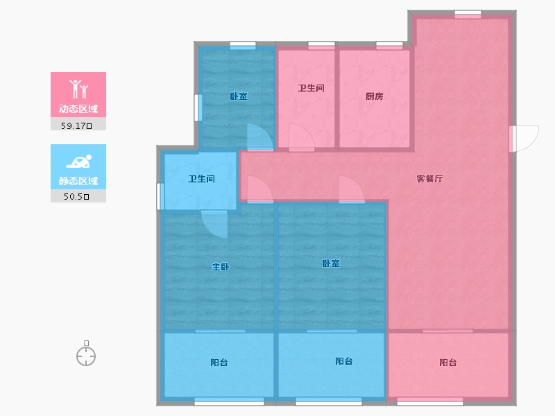 浙江省-绍兴市-翡翠御府-100.80-户型库-动静分区