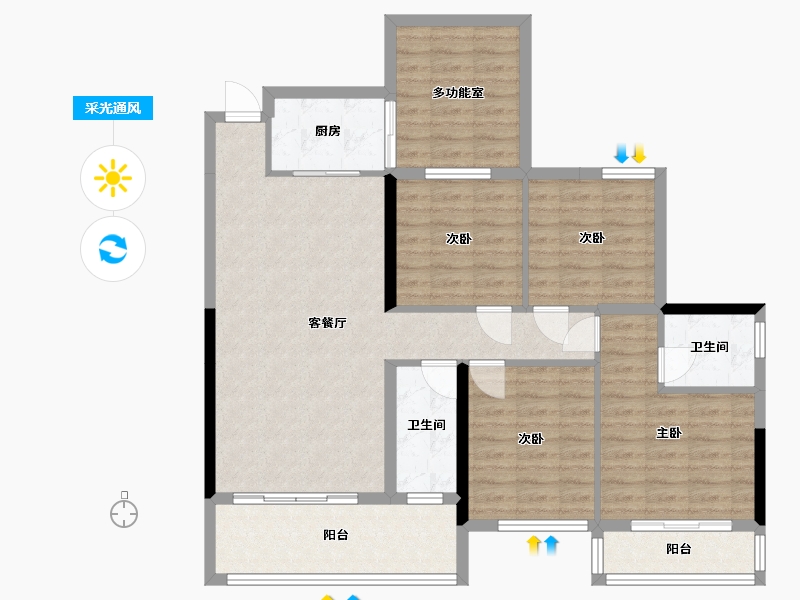 广西壮族自治区-河池市-麒麟华府-115.00-户型库-采光通风