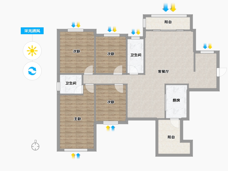 广西壮族自治区-河池市-电力花园-110.40-户型库-采光通风