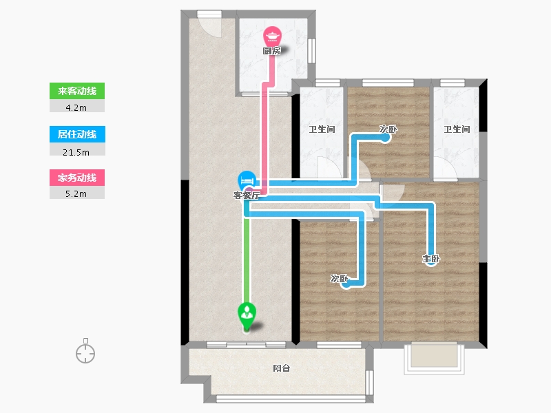 广东省-梅州市-珑玥府-84.80-户型库-动静线