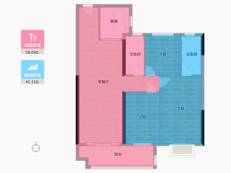 广东省-梅州市-珑玥府-84.80-户型库-动静分区