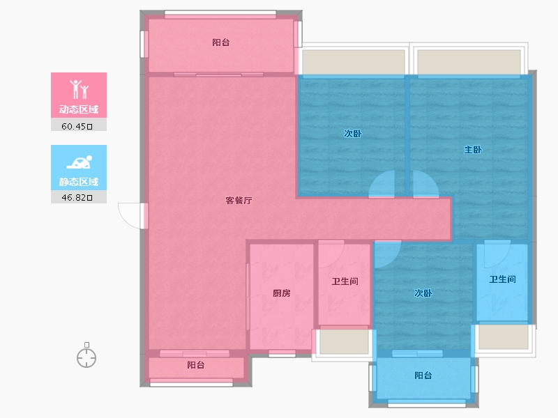 湖南省-常德市-桃城一号-108.45-户型库-动静分区