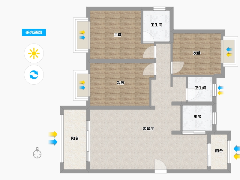 福建省-厦门市-佳美-102.40-户型库-采光通风