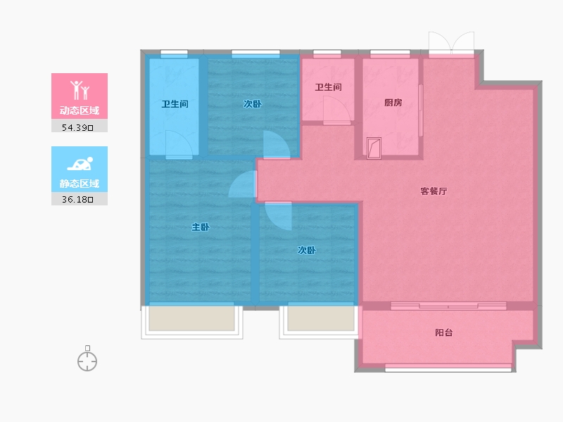 山西省-临汾市-功臣御苑小区-95.75-户型库-动静分区