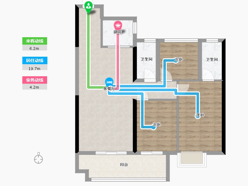 湖南省-永州市-铜锣湾杨梅湖新城-86.40-户型库-动静线