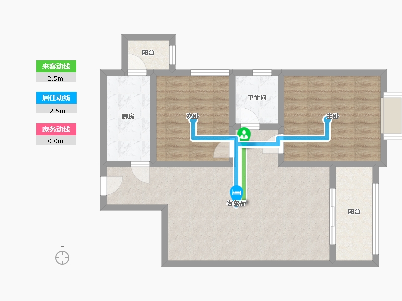 陕西省-西安市-科达东御兰汀-72.00-户型库-动静线