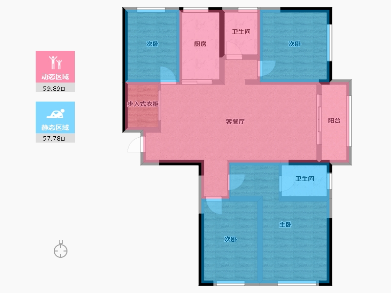 山西省-晋城市-金塘中心城-128.00-户型库-动静分区