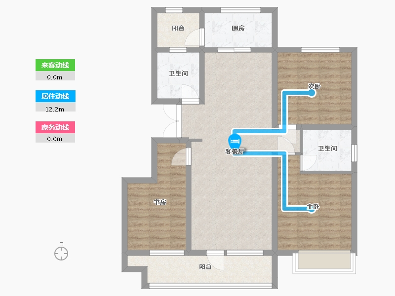 河北省-唐山市-沽北一号-96.40-户型库-动静线