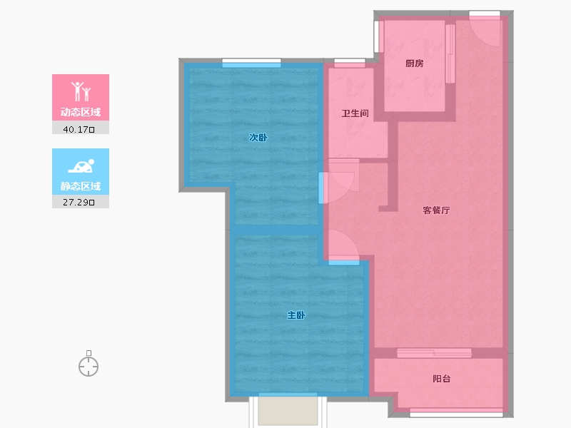 陕西省-西安市-高科麓湾4期-64.90-户型库-动静分区