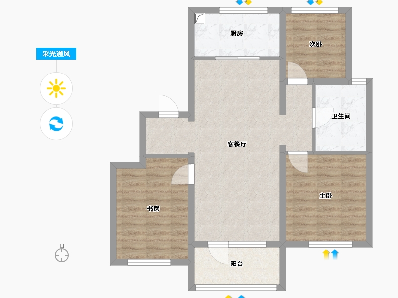 辽宁省-沈阳市-融创城-82.38-户型库-采光通风