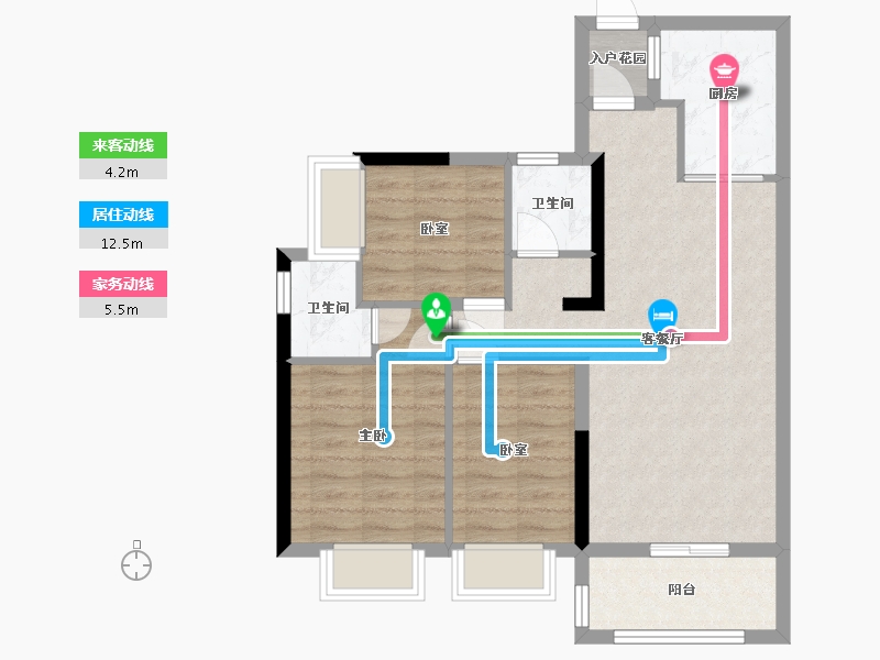 广东省-肇庆市-龙湖春天-85.00-户型库-动静线