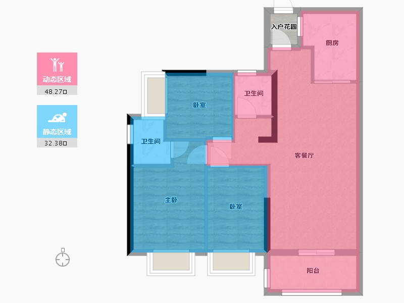 广东省-肇庆市-龙湖春天-85.00-户型库-动静分区