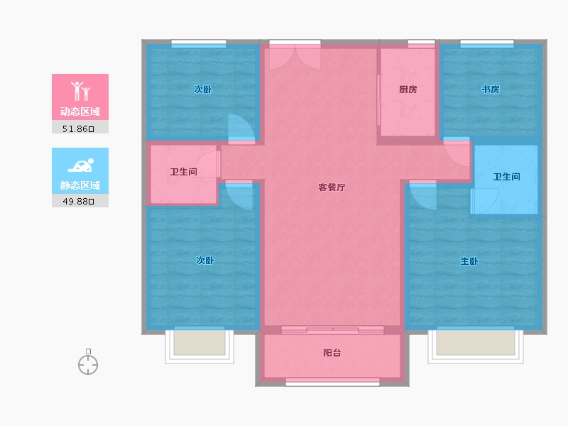 山西省-吕梁市-崇文学府-97.00-户型库-动静分区