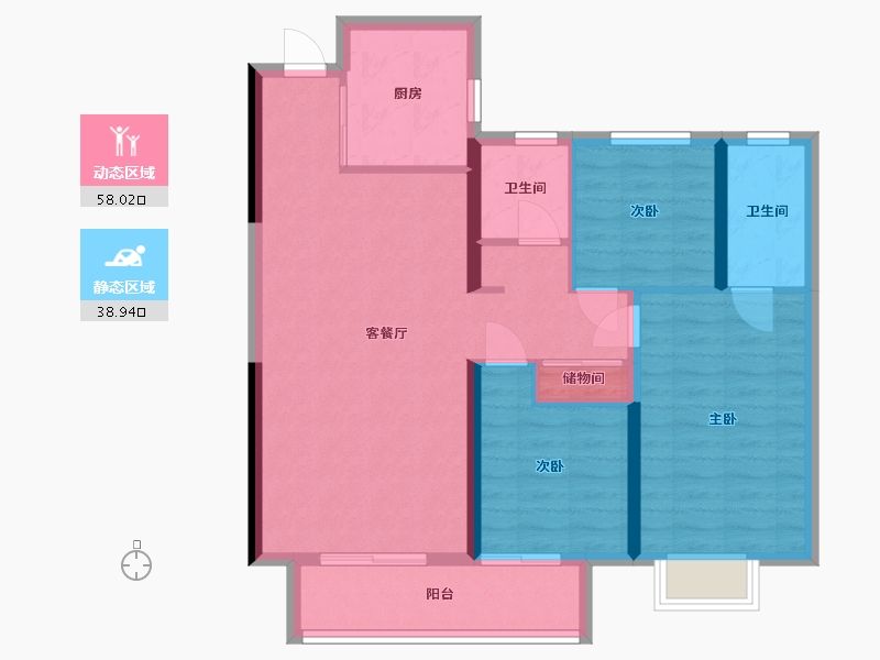 湖北省-荆门市-中建壹品-96.00-户型库-动静分区