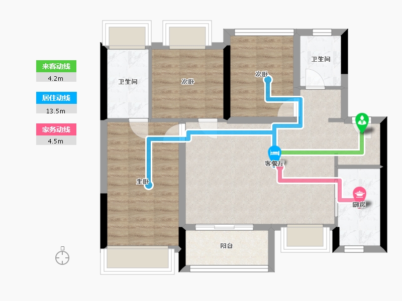 广东省-广州市-招商金茂保利和府花园-一期-71.20-户型库-动静线