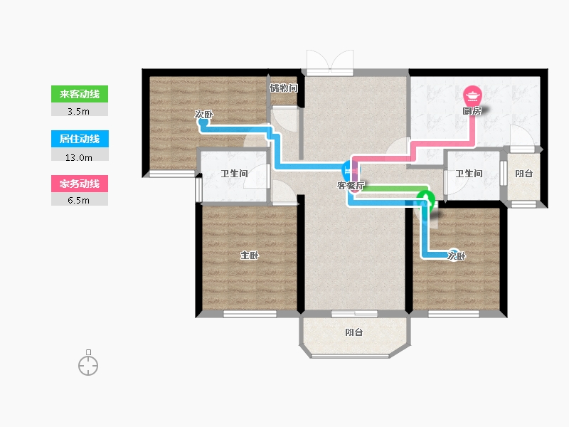 江苏省-扬州市-金奥斓珊-92.05-户型库-动静线