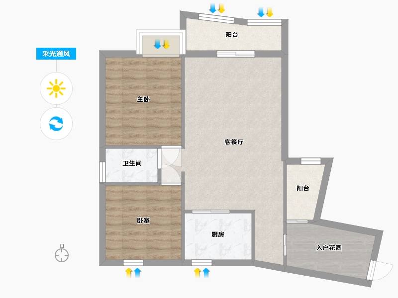 福建省-厦门市-东坪花园-80.42-户型库-采光通风