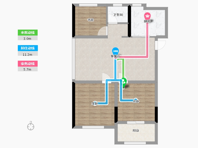 江苏省-徐州市-侯集小区-73.60-户型库-动静线