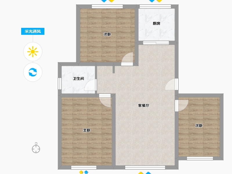 内蒙古自治区-赤峰市-盛隆家园-二期-89.48-户型库-采光通风