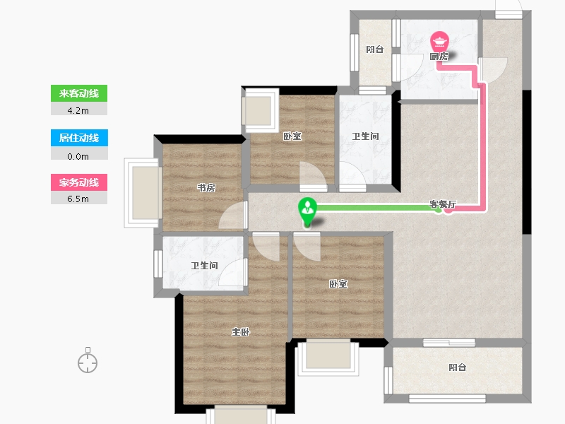 四川省-成都市-嘉裕第六洲-90.22-户型库-动静线