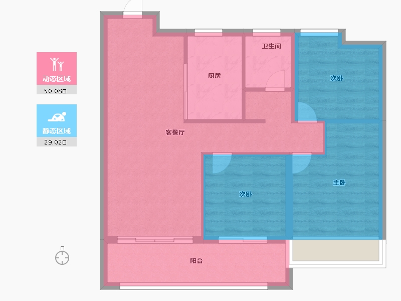 江苏省-南京市-天悦风华-71.00-户型库-动静分区