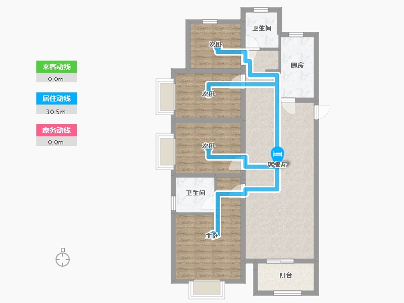 安徽省-蚌埠市-柏庄香府-104.60-户型库-动静线