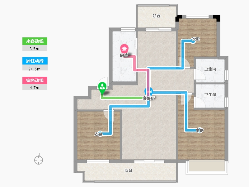 安徽省-黄山市-徽州印象君岳府-101.52-户型库-动静线