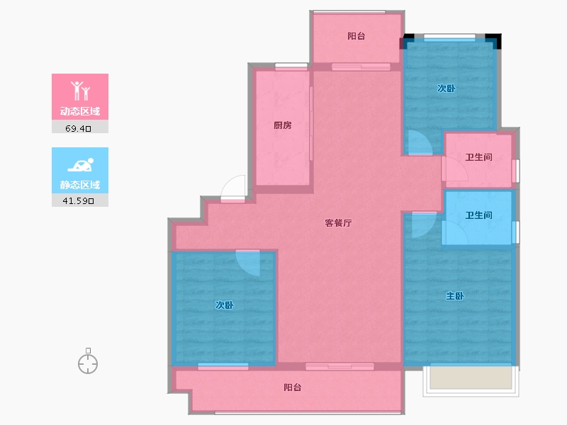 安徽省-黄山市-徽州印象君岳府-101.52-户型库-动静分区