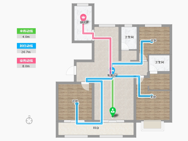 山东省-泰安市-龙泽壹品-99.69-户型库-动静线