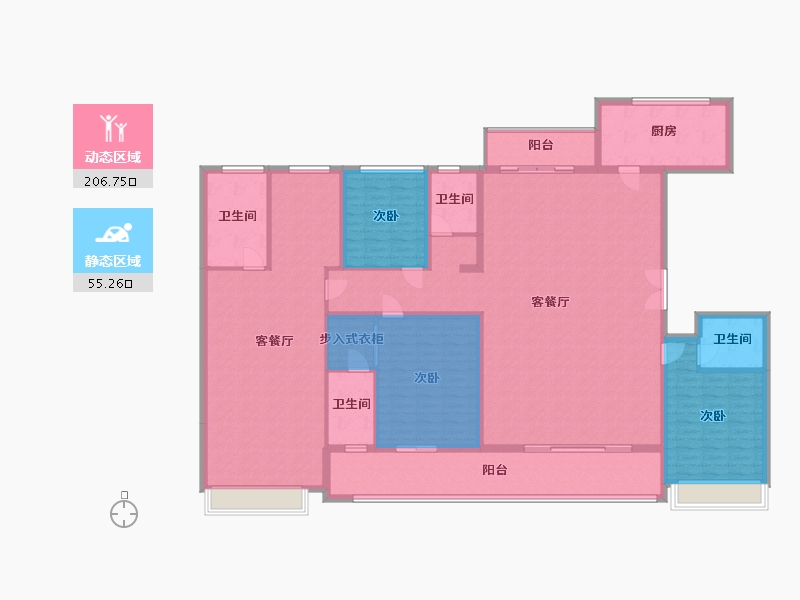 浙江省-嘉兴市-鸿翔百盛东望金邸-220.13-户型库-动静分区