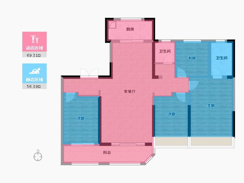 山东省-济南市-中信泰富济南尊-132.00-户型库-动静分区