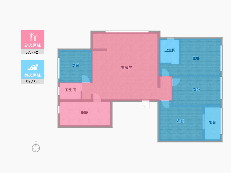 浙江省-金华市-通福六区-120.00-户型库-动静分区