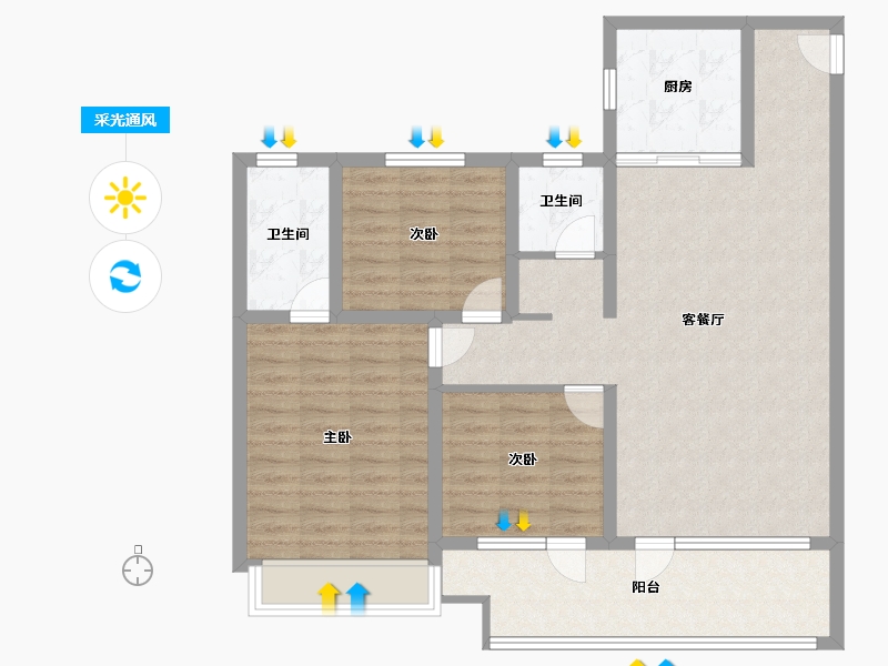 山东省-青岛市-融海·启城-99.00-户型库-采光通风