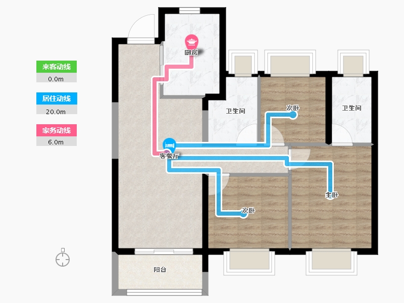 上海-上海市-大华·梧桐樾-80.80-户型库-动静线