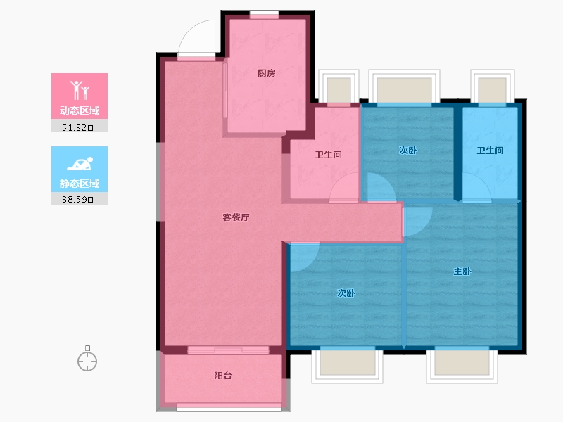 上海-上海市-大华·梧桐樾-80.80-户型库-动静分区