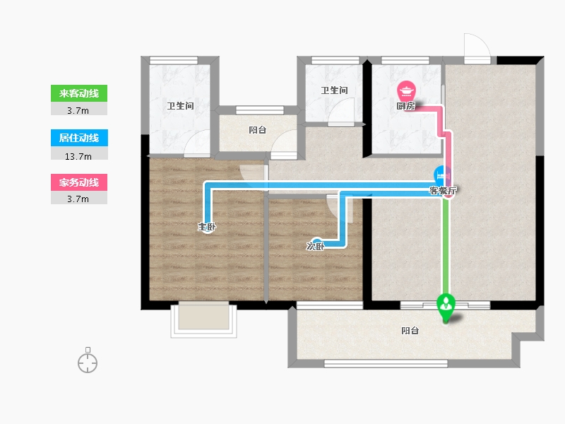 湖南省-长沙市-中国铁建·瀚澜湾-84.13-户型库-动静线