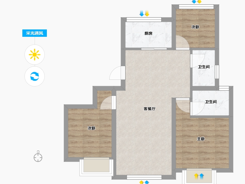 河北省-保定市-云海世家-59.24-户型库-采光通风