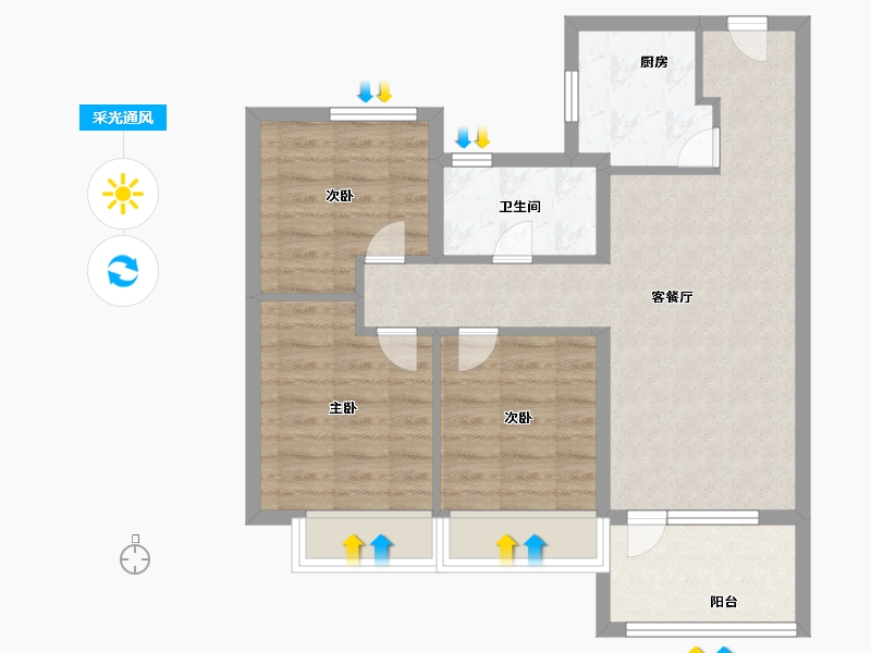 山东省-青岛市-融海·启城-71.00-户型库-采光通风