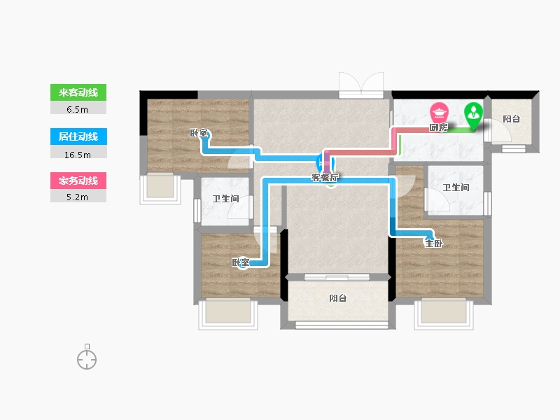 重庆-重庆市-海成百安学府-69.15-户型库-动静线